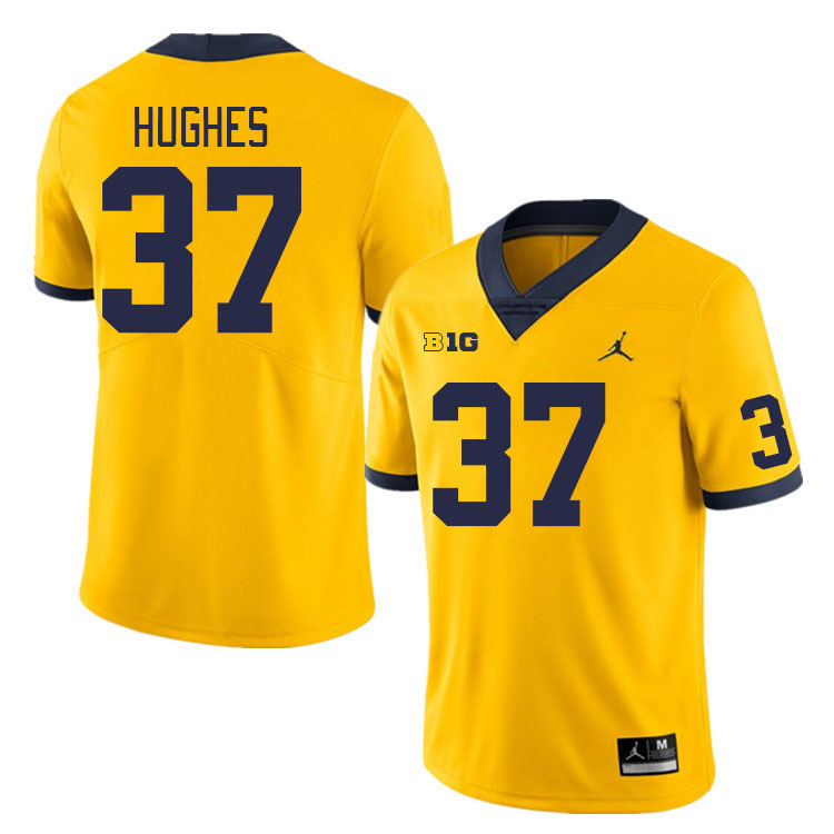 Michigan Wolverines #37 Danny Hughes College Football Jerseys Stitched Sale-Maize
